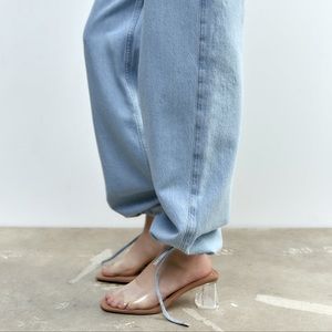 Brand new Zara Vinyl mid heels size 9. Perfect condition and under 3” heel